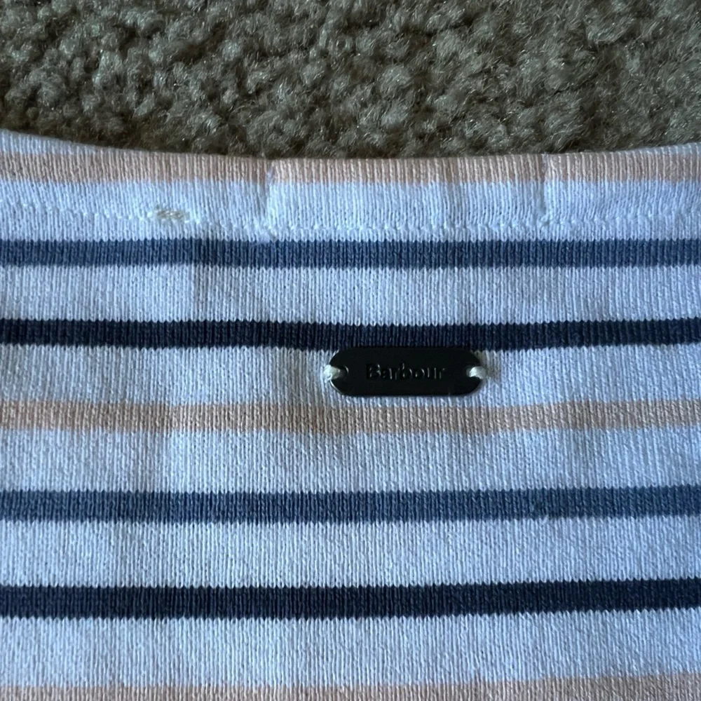 Barbour Striped Hawkins Short Sleeve 100% Cotton Tee size 4 Nautical T-Shirt